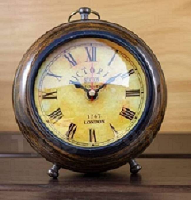     			ANTIQUE NAUTICAL CREATIONS Analog Wood Circular Table Clock - Pack of 1