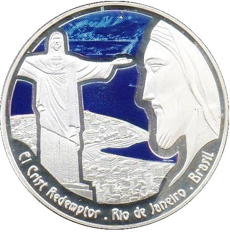     			Andorra 10 Diners 2009 Christ the Redeemer in Brazil Commemorative issue rare beautiful coloured UNC Coin with capsule