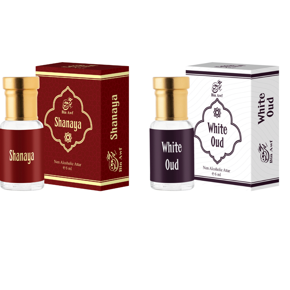     			Binawf Oud Non- Alcoholic Below 50ml Attar ( Pack of 2 )