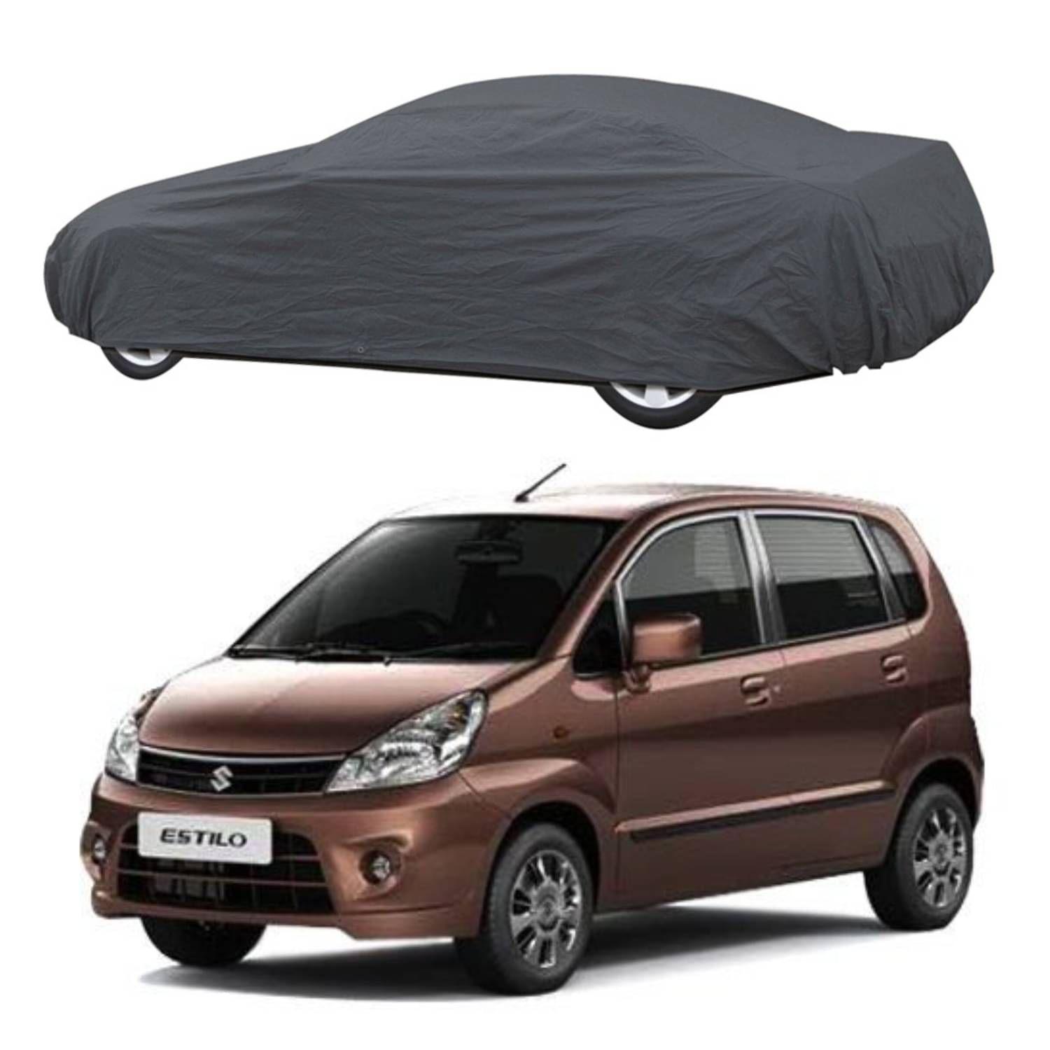     			CARNEST Car Body Cover for Maruti Suzuki Estilo [2006-2009] Without Mirror Pocket ( Pack of 1 ) , Grey