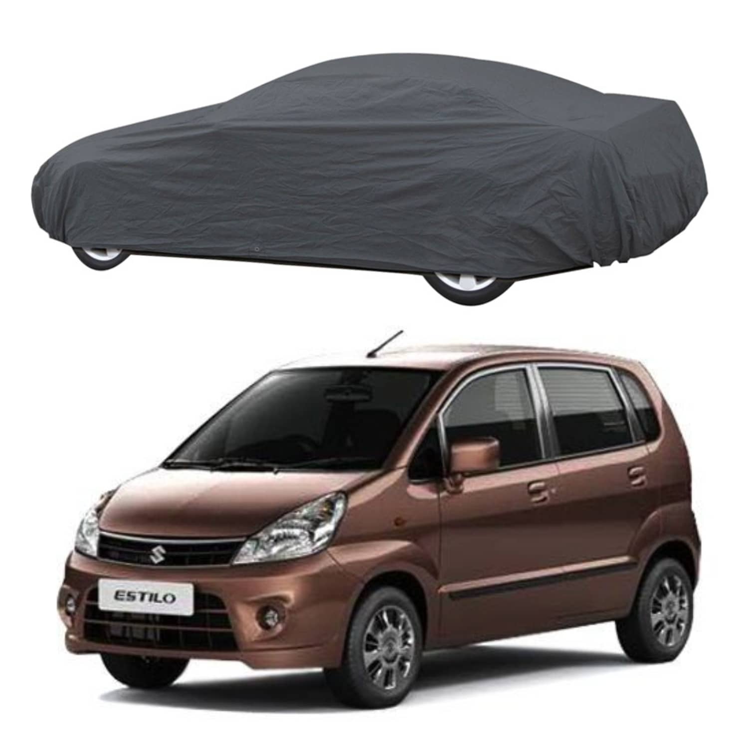 CARNEST Car Body Cover for Maruti Suzuki Estilo [2009-2014] Without Mirror Pocket ( Pack of 1 ) , Grey