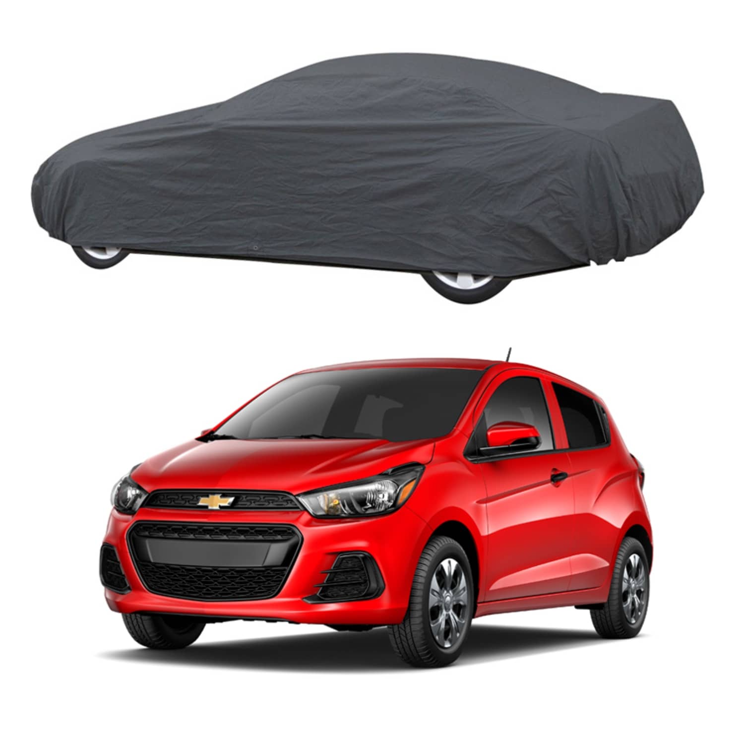CARNEST Car Body Cover for Chevrolet Spark [2007-2012] Without Mirror Pocket ( Pack of 1 ) , Grey