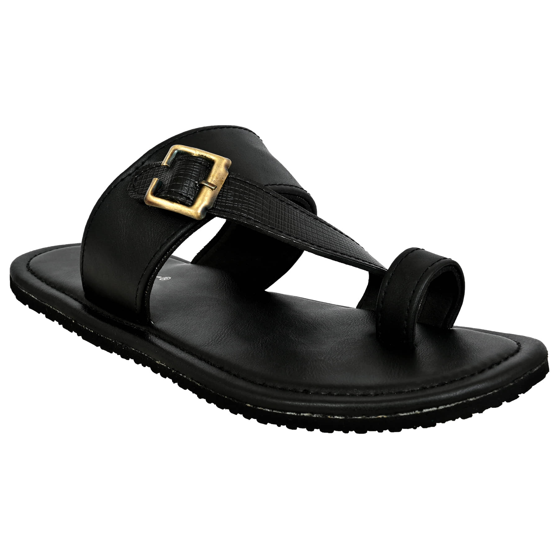 Chappal Wala Black Men's Leather Slipper