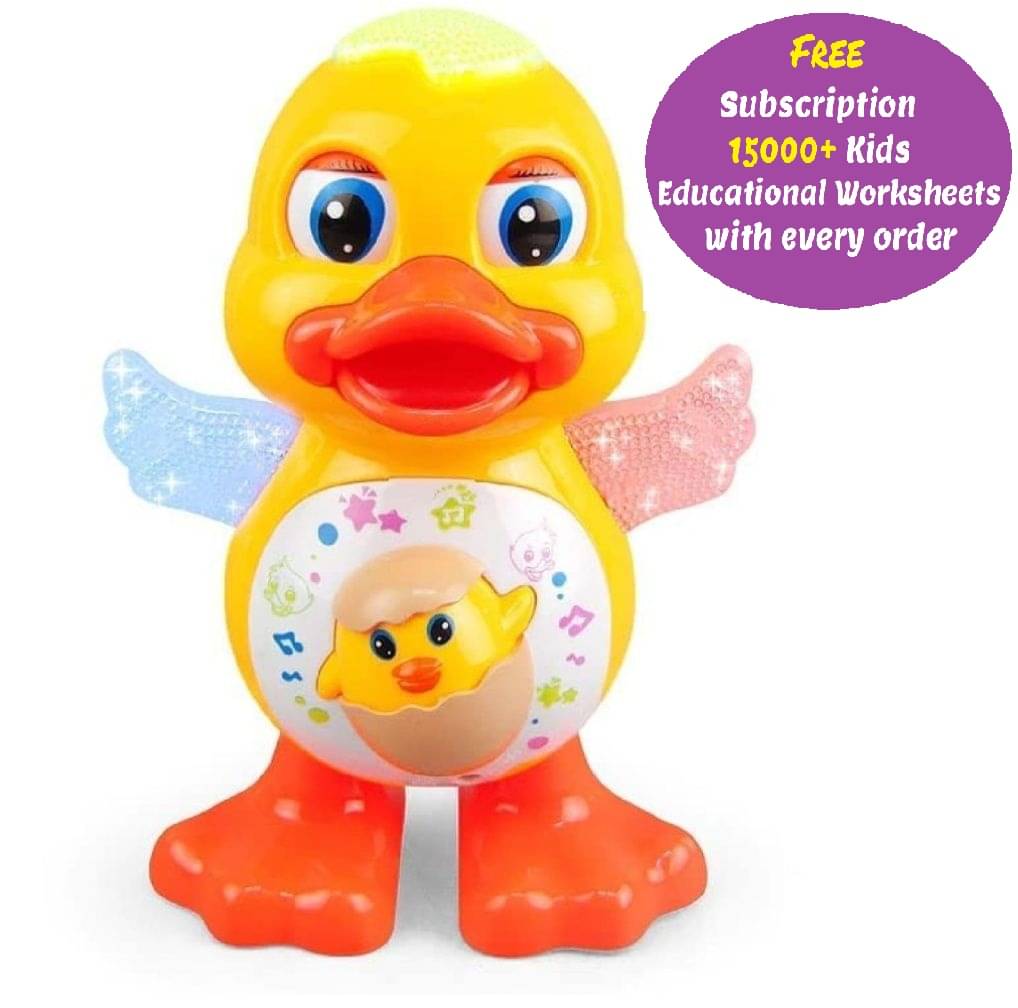     			Dancing Duck with Music Flashing Lights and Real Dancing Action (Free subscription of kids Educational worksheets)