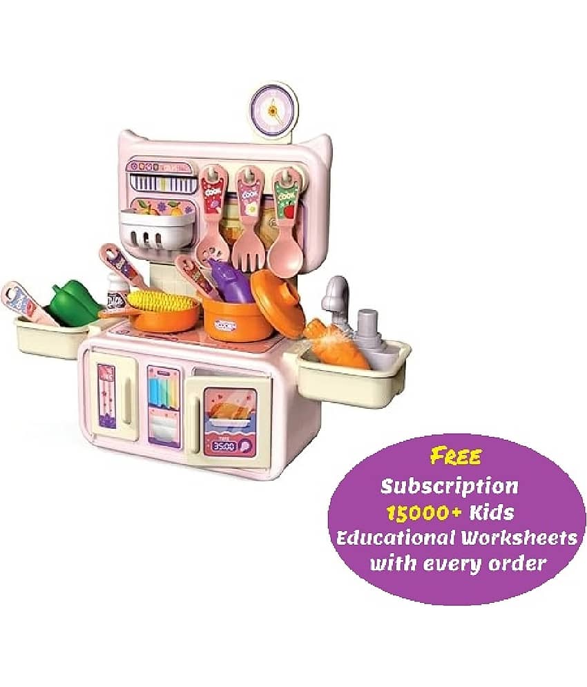 Pretend Play Realistic in Portable Plastic Mini Kitchen
