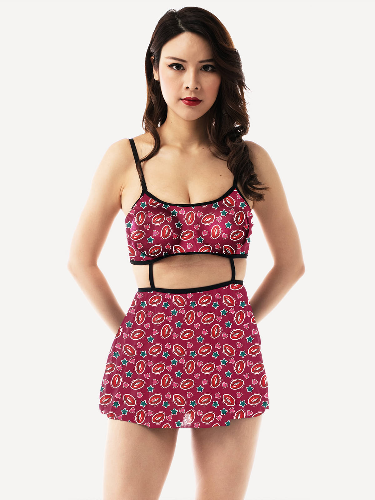 Finian Multi Color Polyester Women's Nightwear Baby Doll Dresses With Panty ( Pack of 1 ) Finian Multi Color Polyester Women's Nightwear Baby Doll Dresses With Panty ( Pack of 1 )