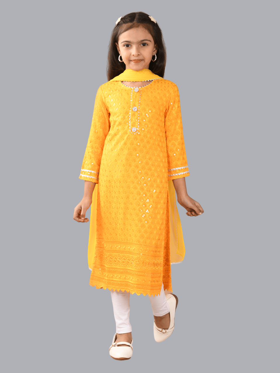     			HLGARMENTS Girls Cotton Suit Sets ( Pack of 3 , Yellow )