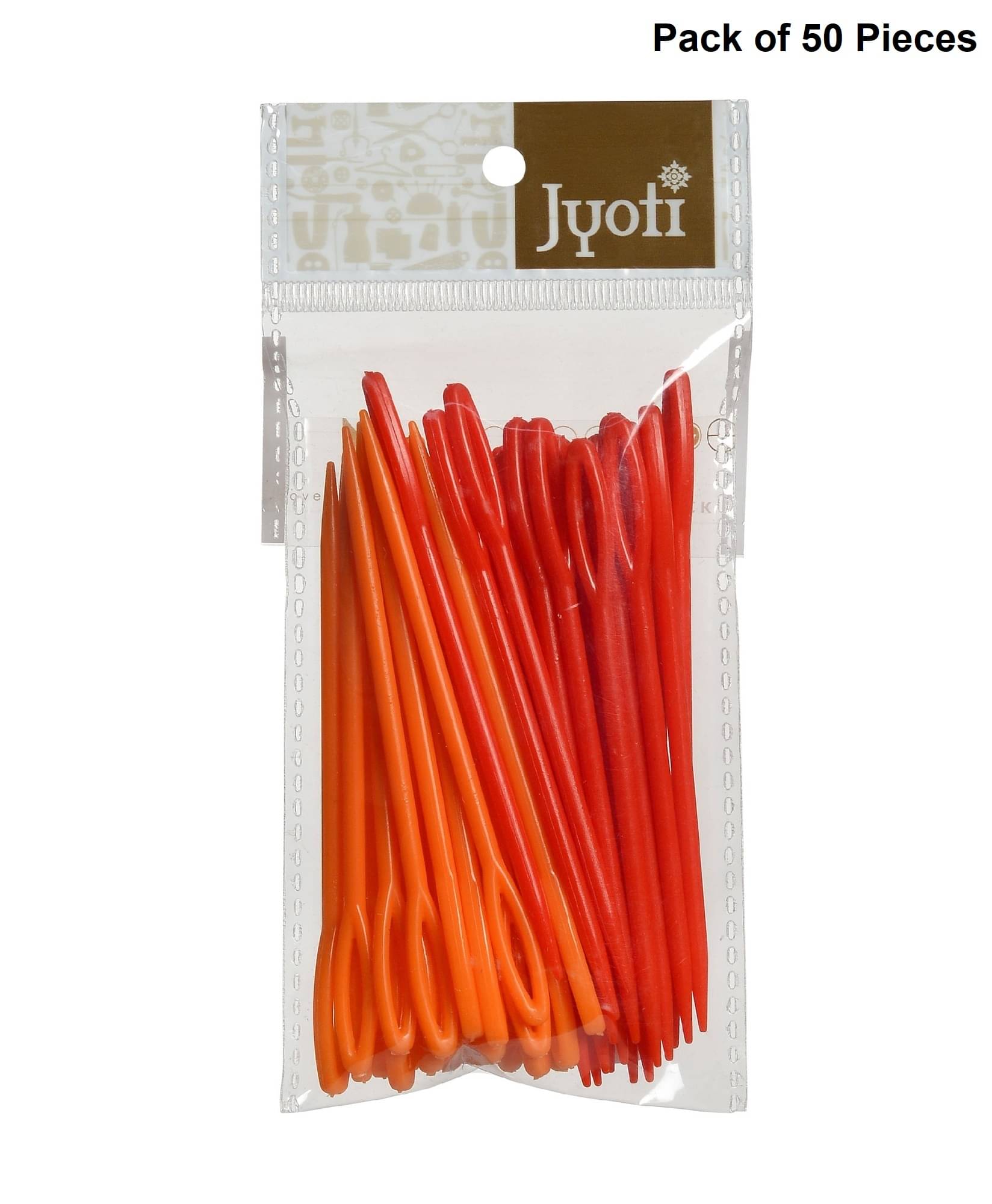    			Jyoti Wool Needle - Big, Colorful Large Eye, Sewing & Handmade Crafts, Unbreakable Plastic Weaving Yarn Needle for Knitting, Cross Stitching, and Learning Crocheting for Children - Pack of 50 Pieces