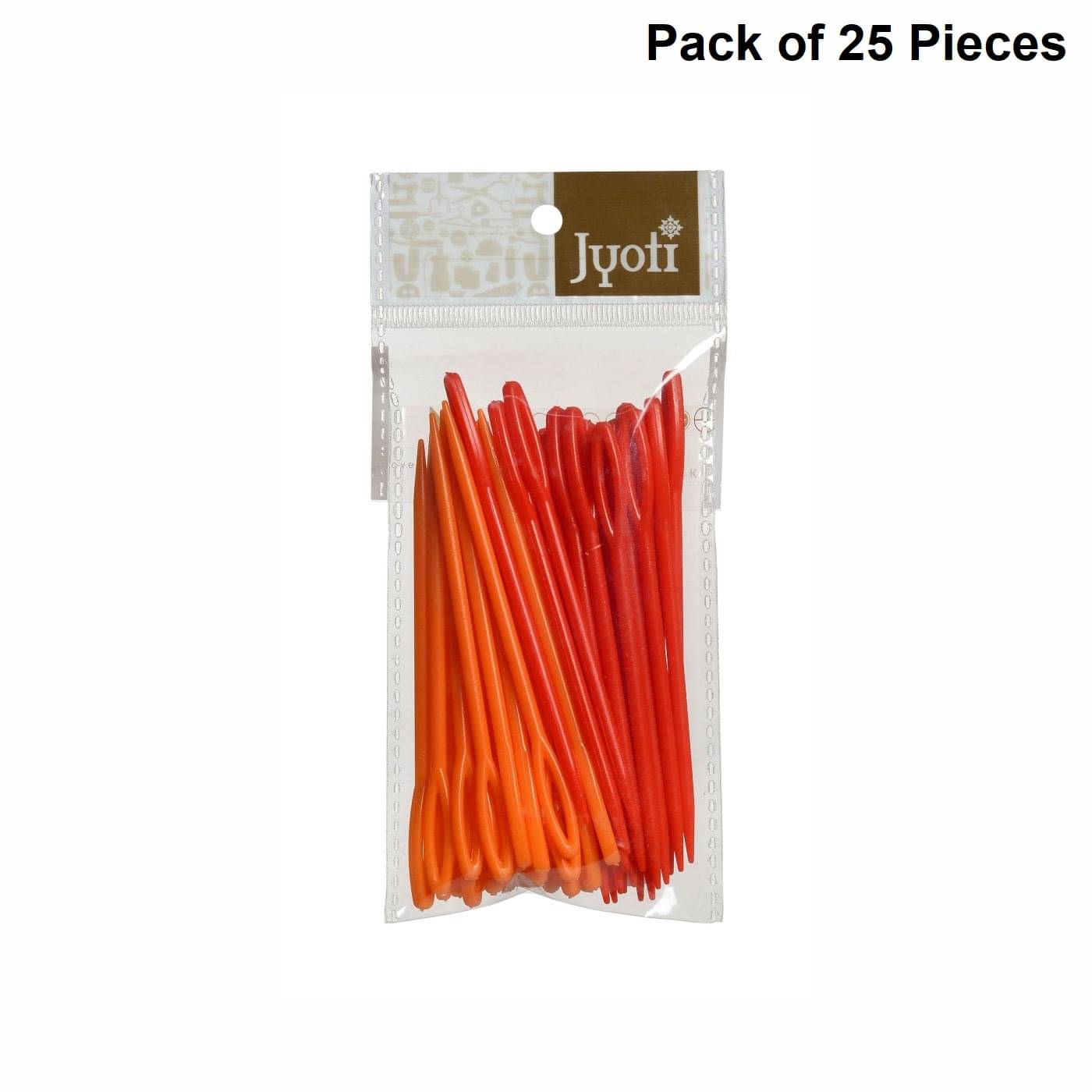     			Jyoti Wool Needle - Big, Colorful Large Eye, Sewing & Handmade Crafts, Unbreakable Plastic Weaving Yarn Needle for Knitting, Cross Stitching, and Learning Crocheting for Children - Pack of 25 Pieces