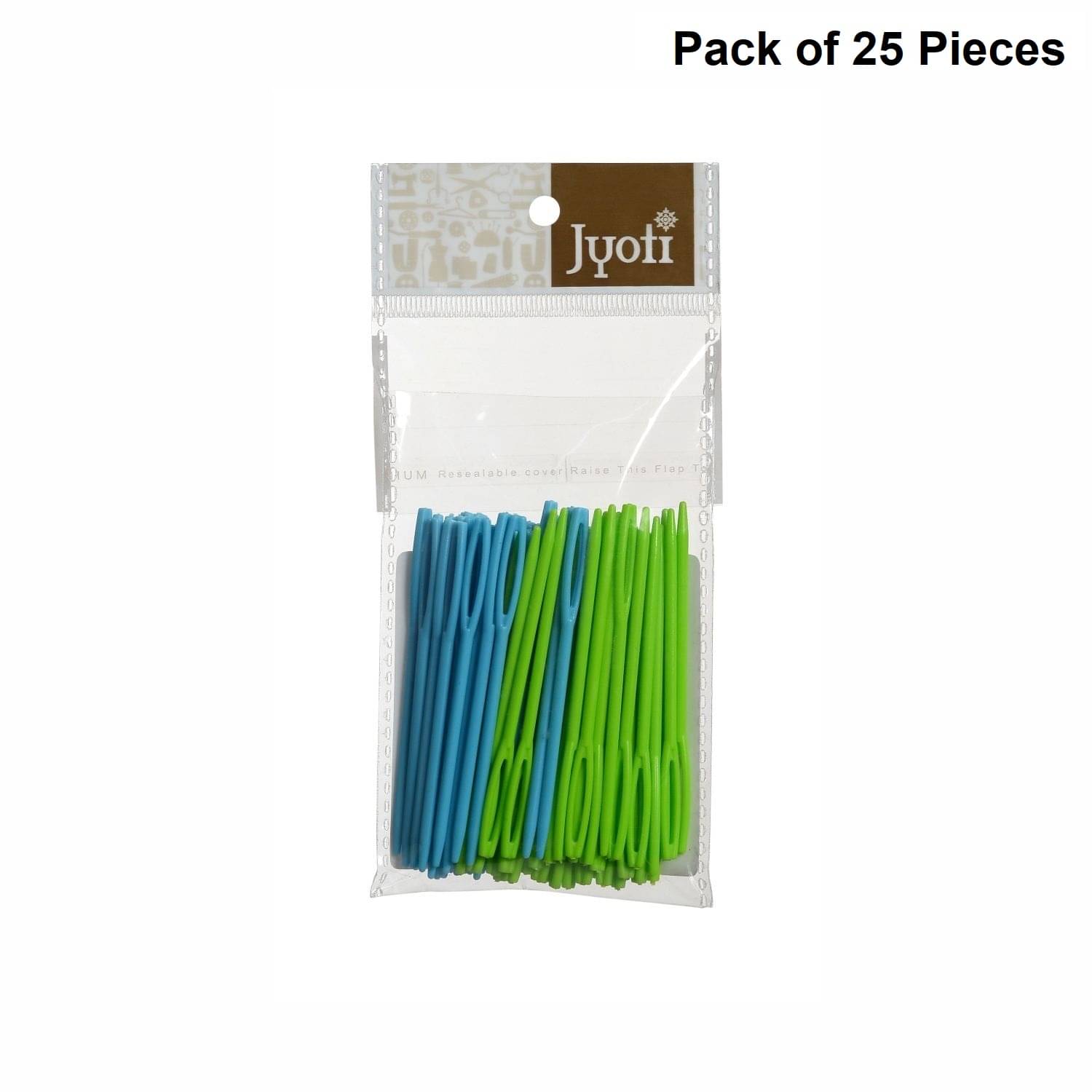     			Jyoti Wool Needle - Small, Colorful Large Eye, Sewing & Handmade Crafts, Unbreakable Plastic Weaving Yarn Needle for Knitting, Cross Stitching, and Learning Crocheting for Children - Pack of 25 Pieces