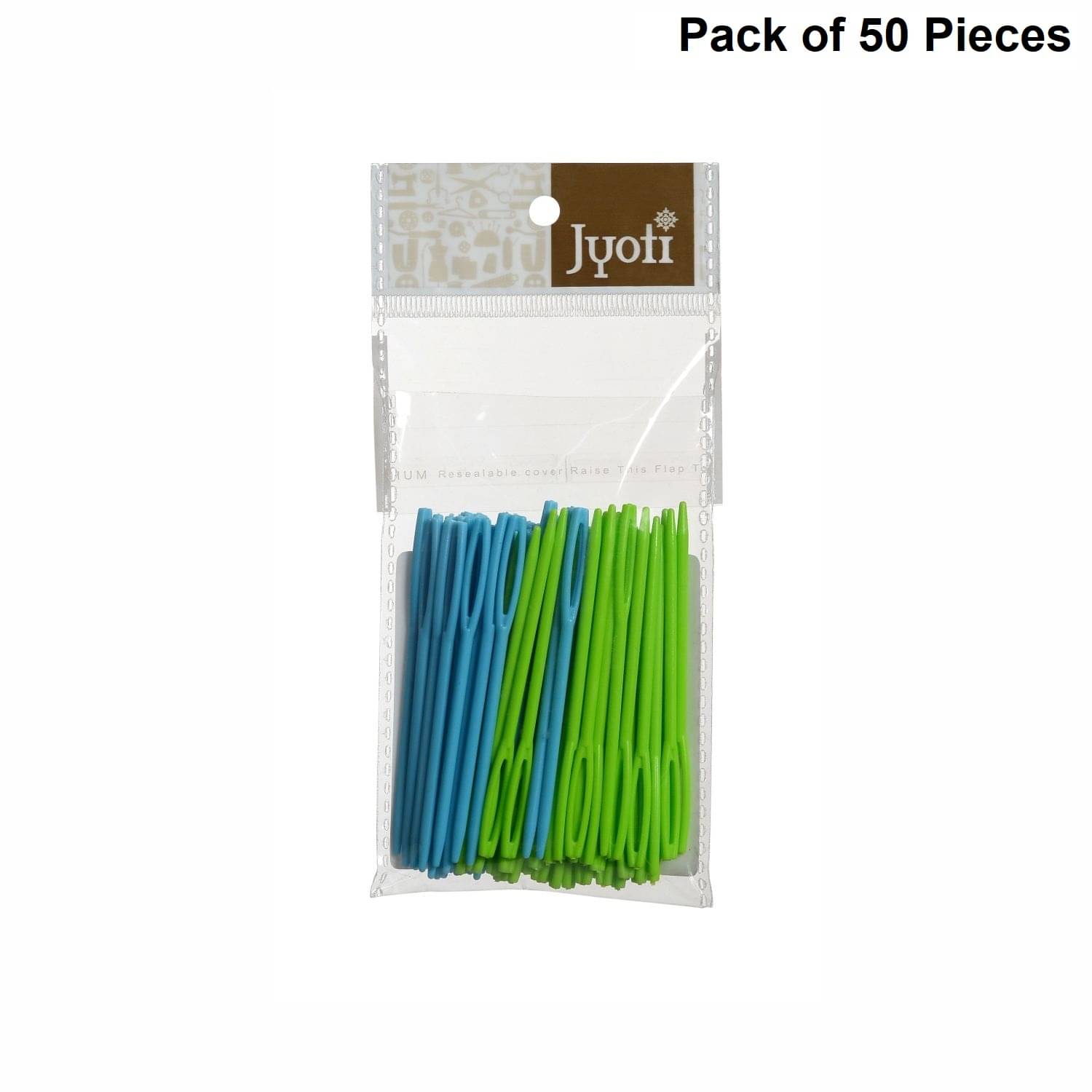     			Jyoti Wool Needle - Small, Colorful Large Eye, Sewing & Handmade Crafts, Unbreakable Plastic Weaving Yarn Needle for Knitting, Cross Stitching, and Learning Crocheting for Children - Pack of 50 Pieces