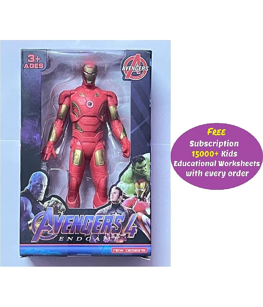 Kidsaholic Avengers 8" Inches Action Figure Toys Super Action Hero Series (Random Character) (Free subscription of kids Educational worksheets)