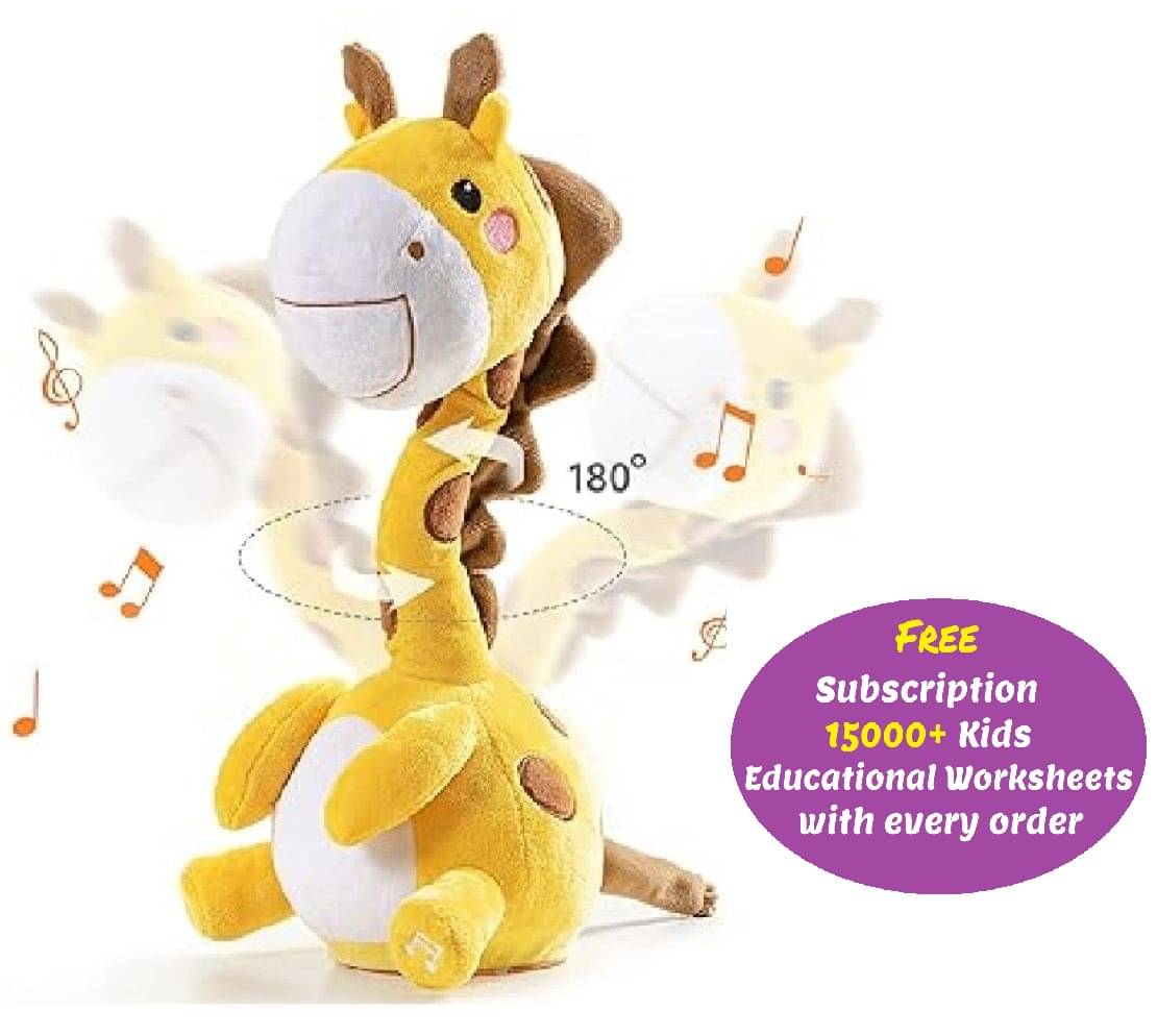    			Kidsaholic Baby Plush Toy Talking Dancing Animal Toy Gifts for Boys Girls Kids(Random Character) (Free subscription of kids Educational worksheets)