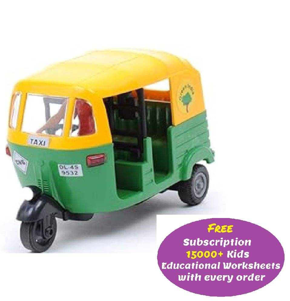 Kidsaholic Plastic Pull Back Auto Rickshaw, Number Of Pieces: 1 (Free subscription of kids Educational worksheets) Kidsaholic Plastic Pull Back Auto Rickshaw, Number Of Pieces: 1 (Free subscription of kids Educational worksheets)