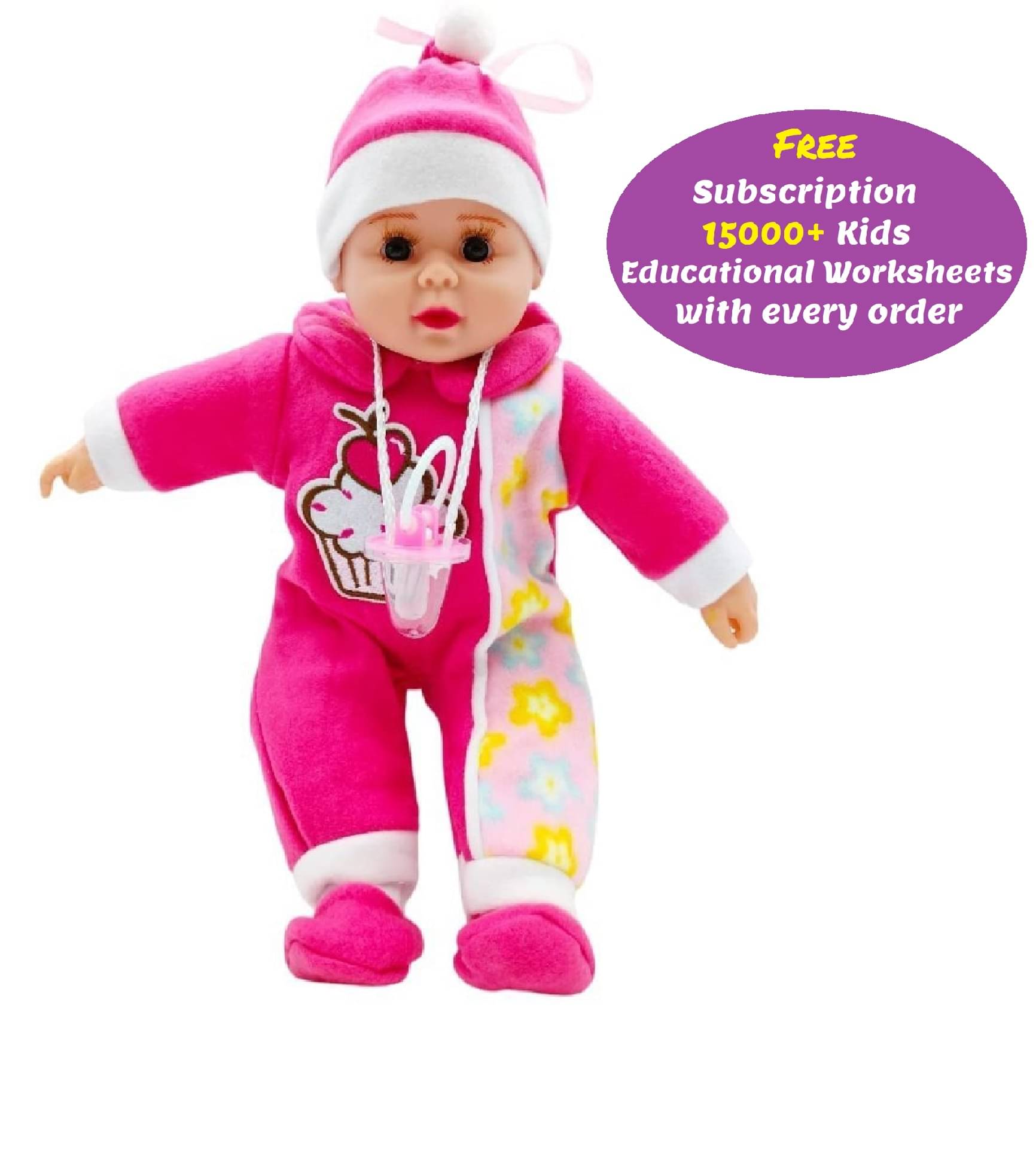     			Kidsaholic Realistic Soft Stuffed Doll for Your Baby Boy Twinkle Twinkle Little Star Cute Little Perfumed Kids Toy with Free Nipple and Design(Random Color) (Free subscription of kids Educational worksheets)