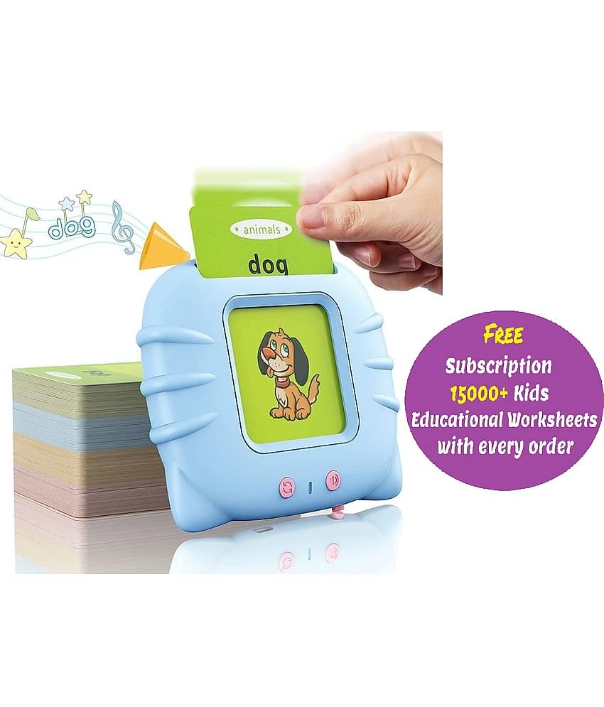 Kidsaholic Talking Flash Card Learning Device Toy Early Learning 224 Words Sounds Music Playing Game - USB Rechargeable for Kids (1-6 Years) Toddlers Preschool Education (Free subscription of kids Educational worksheets)