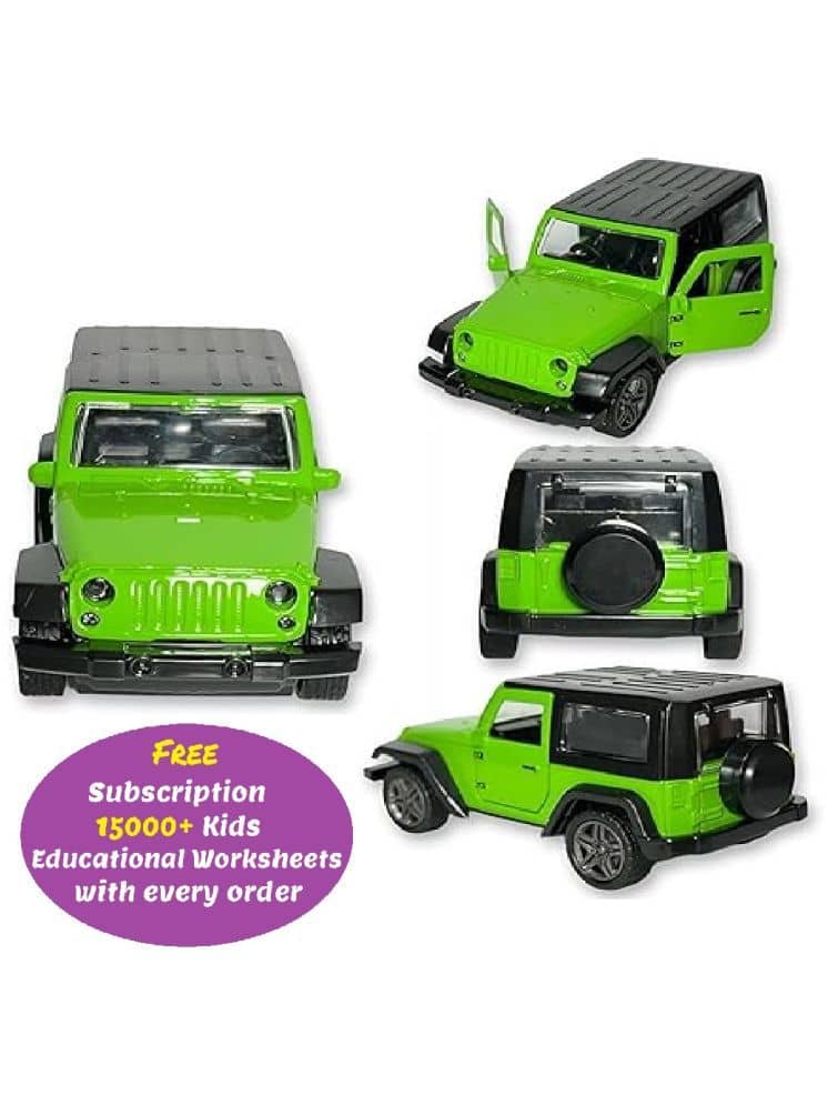 Kidsaholic Thar. car Toy for Kids in diecast Metal, openable Doors, 1:32(Random Color) (Free subscription of kids Educational worksheets)