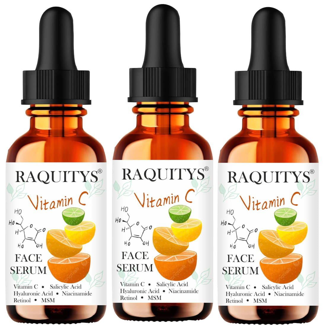     			RAQUITYS Face Serum Vitamin C Moisturizing For All Skin Type ( Pack of 3 )