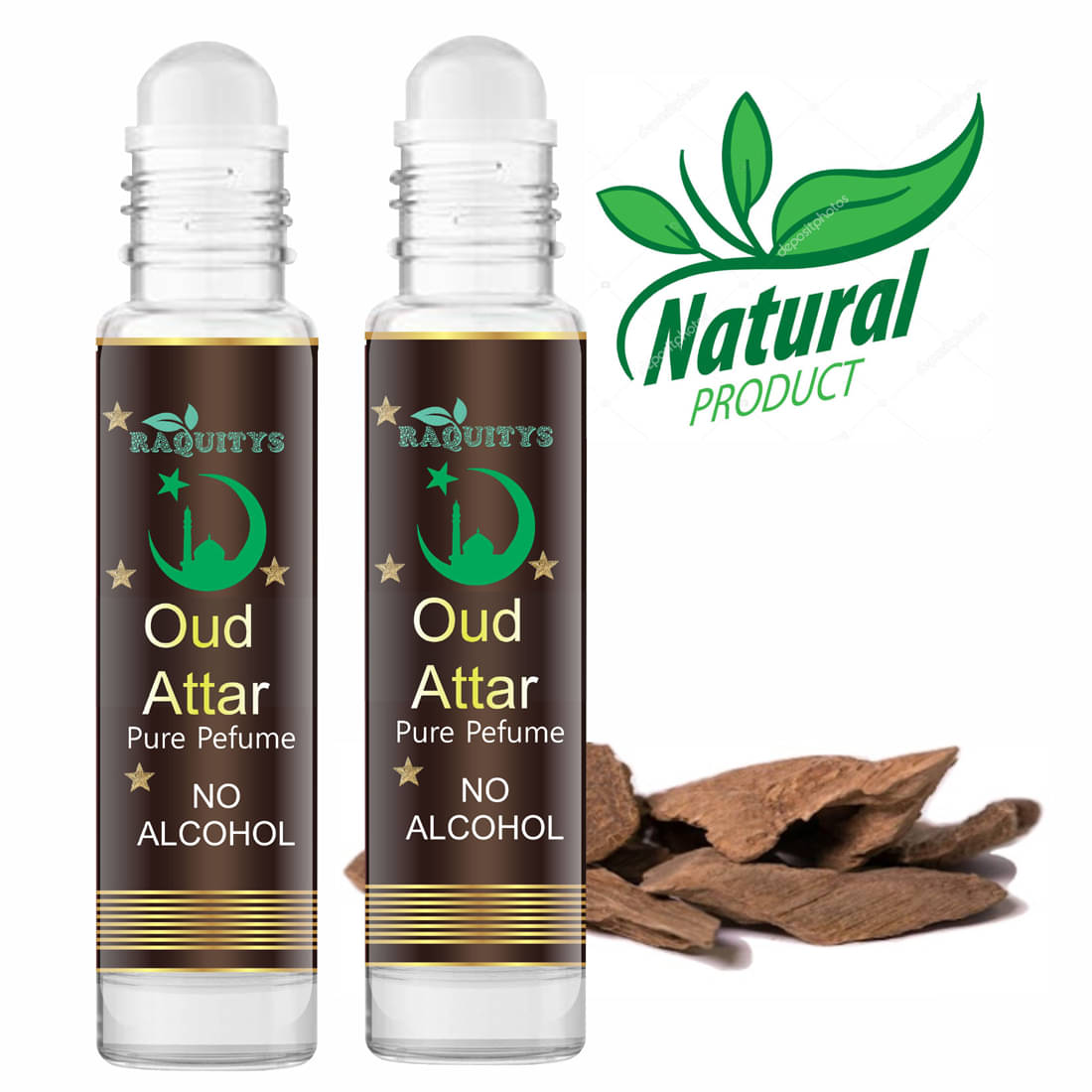     			RAQUITYS Oud Non- Alcoholic Below 50ml Attar ( Pack of 2 )