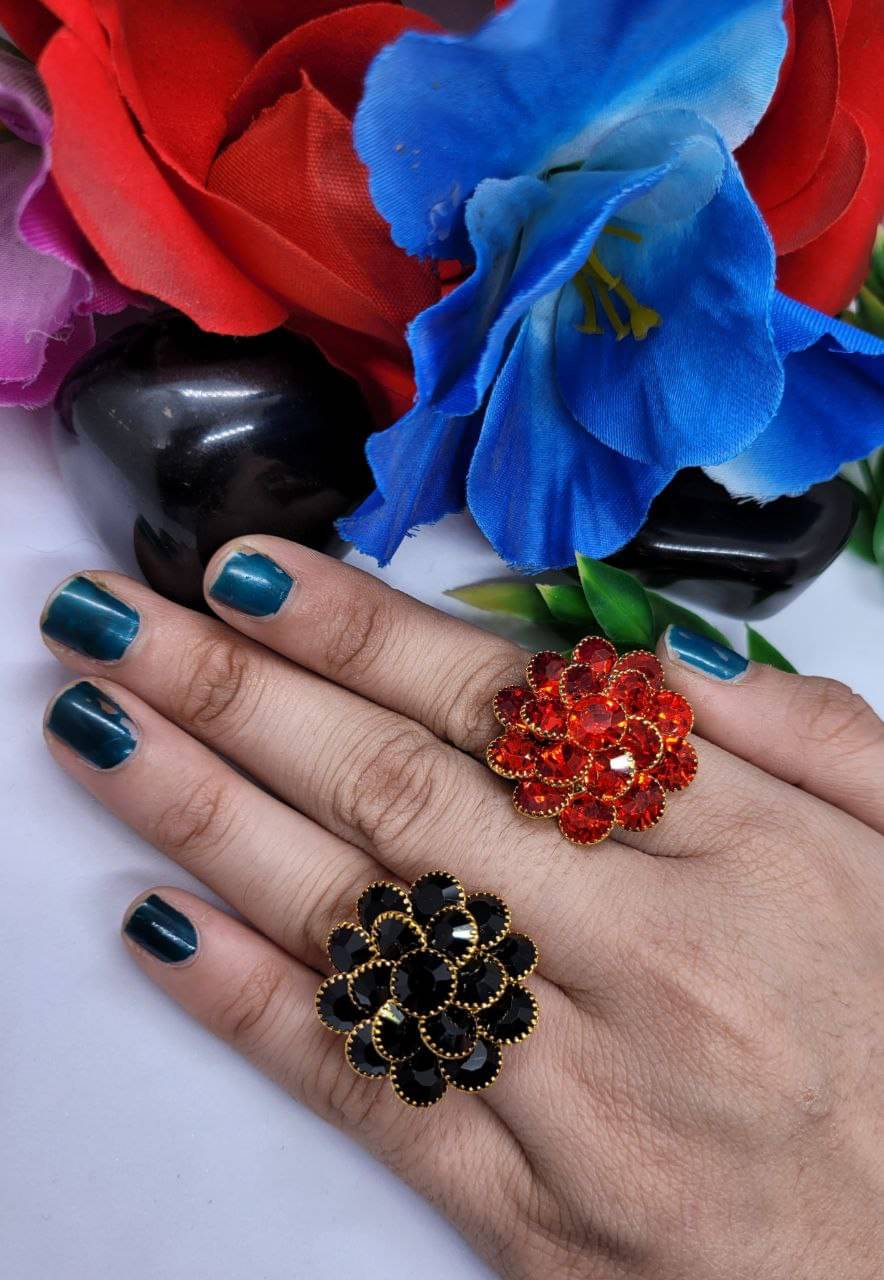     			Ruyu Black Rings Combo ( Pack of 2 )