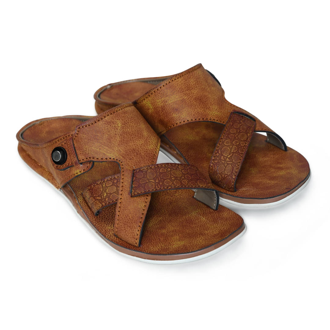     			STEPFOX Tan Men's Leather Slipper