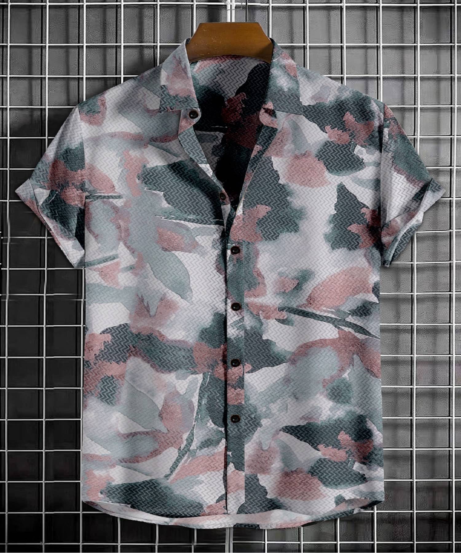 Saadhvi Polyester Regular Fit Printed Half Sleeves Men's Casual Shirt - Pink ( Pack of 1 ) Saadhvi Polyester Regular Fit Printed Half Sleeves Men's Casual Shirt - Pink ( Pack of 1 )