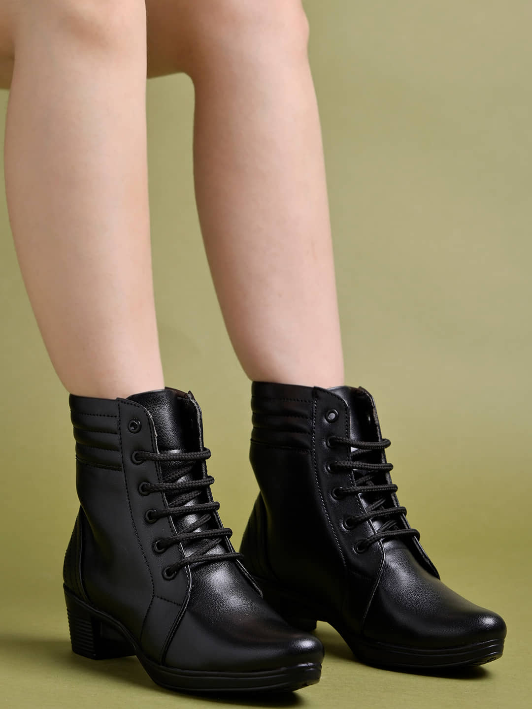 Shoetopia Black Women's Ankle Length Boots