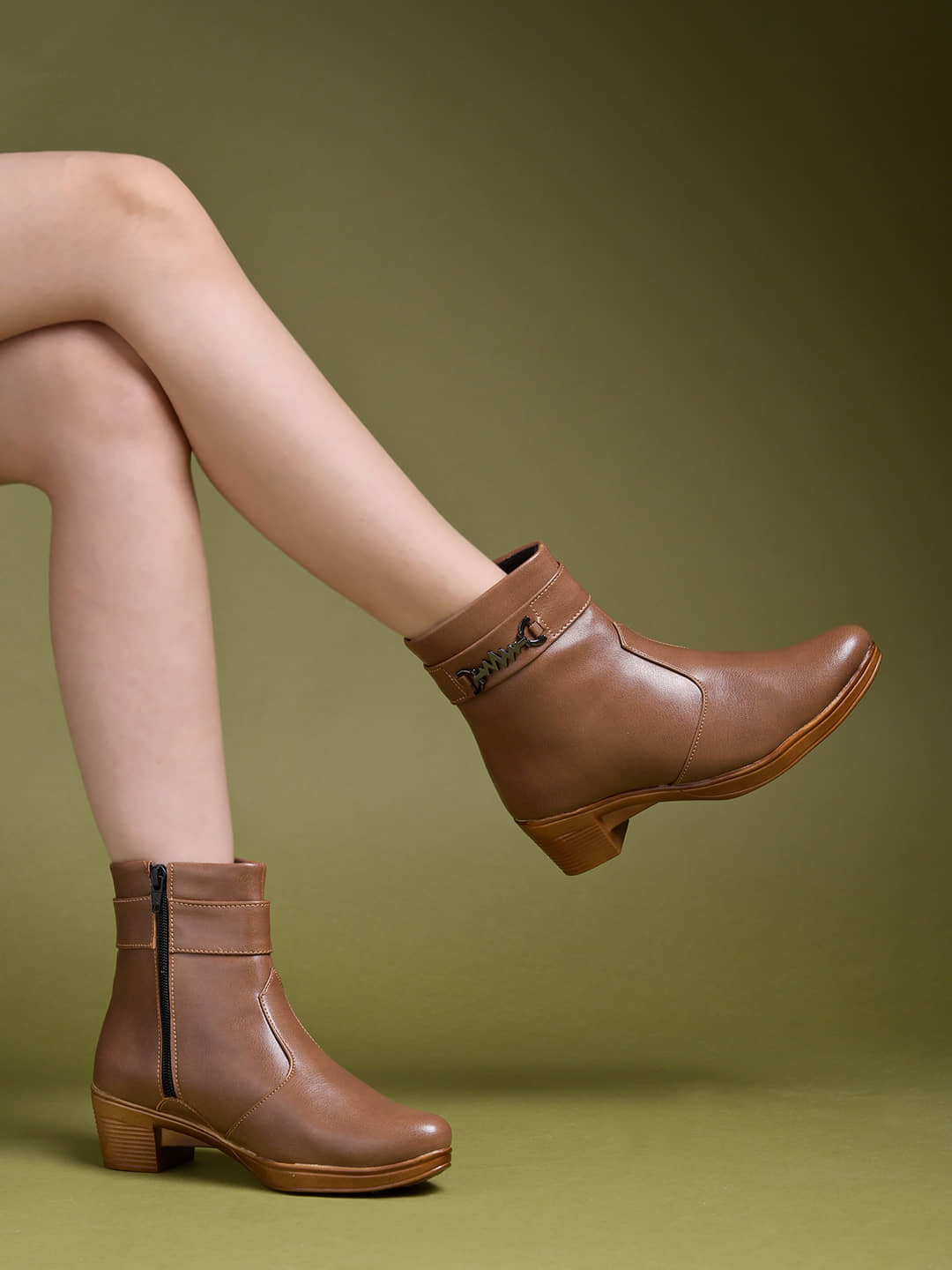 Shoetopia Black Women's Ankle Length Boots