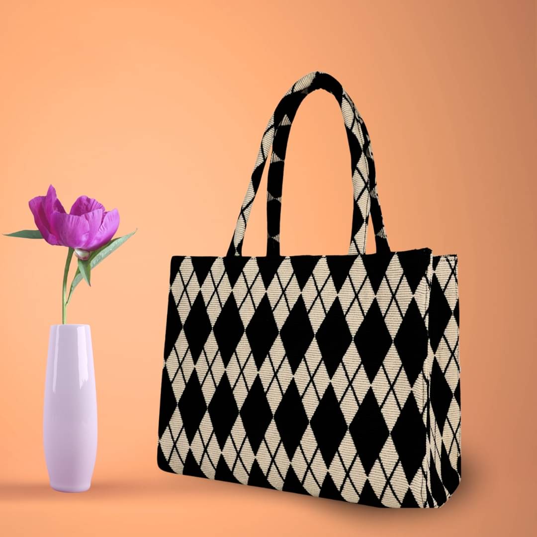     			TCRAZY Shoulder Bag Jute Set of 1 ( Black )