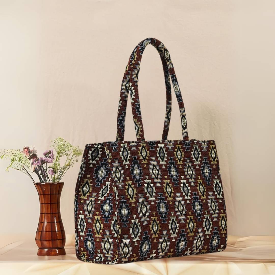     			TCRAZY Shoulder Bag Jute Set of 1 ( Maroon )
