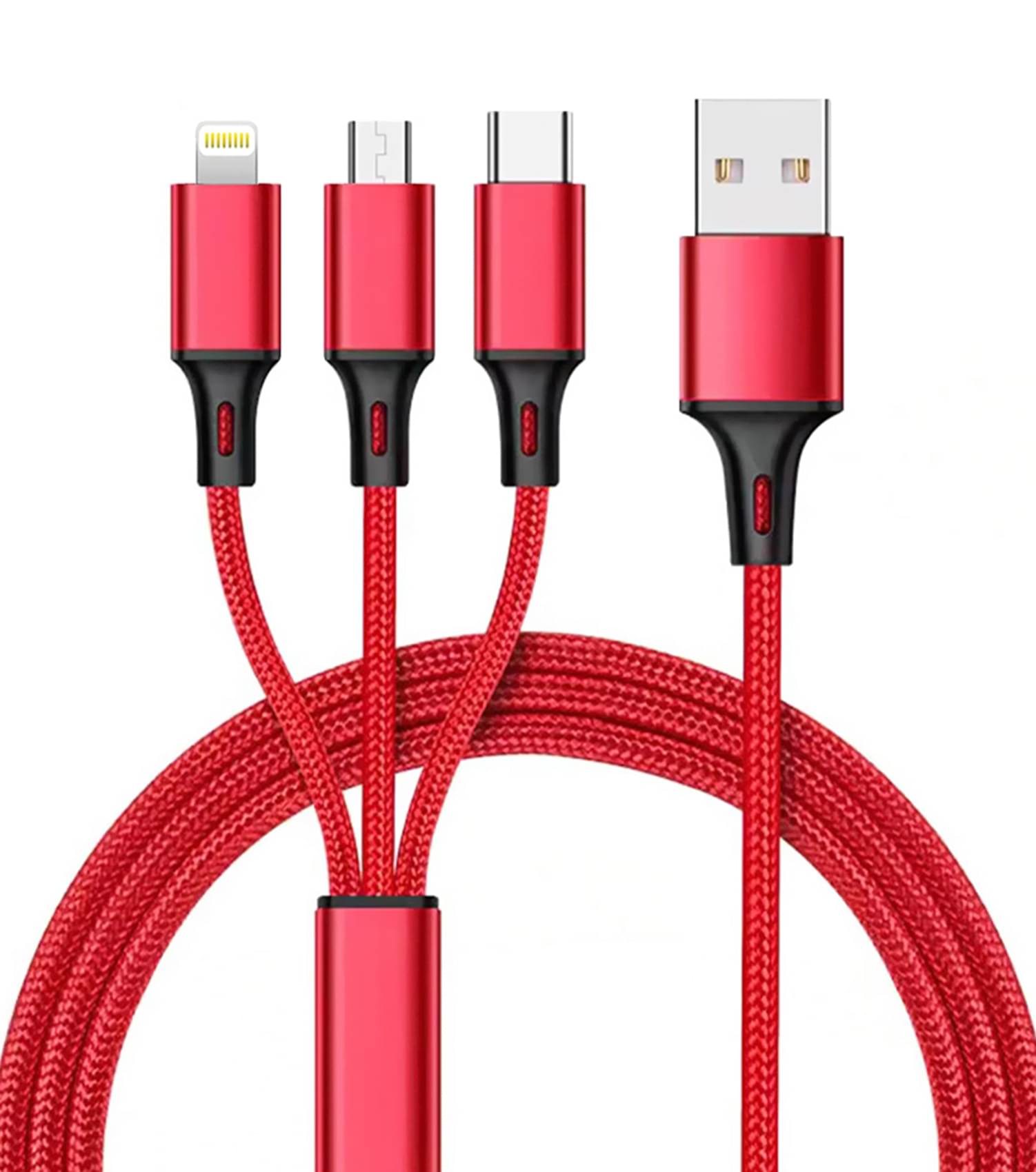     			Vertical9 1.5m Data Cables 3-in1  6A  Fast Charging - Red