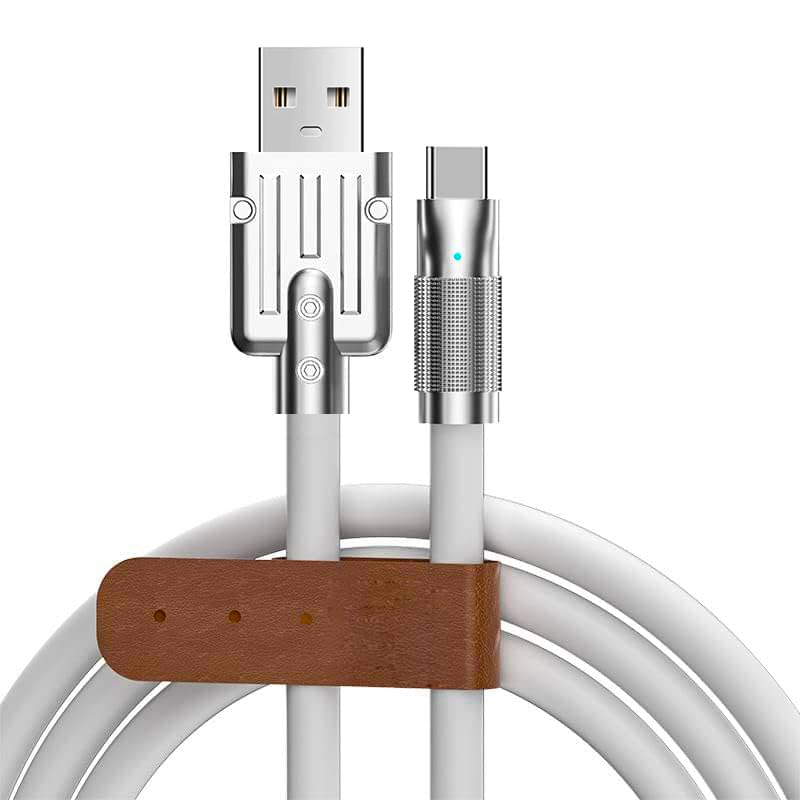 Vertical9 1m Data Cables Flat Design Super Fast Charging - White Vertical9 1m Data Cables Flat Design Super Fast Charging - White