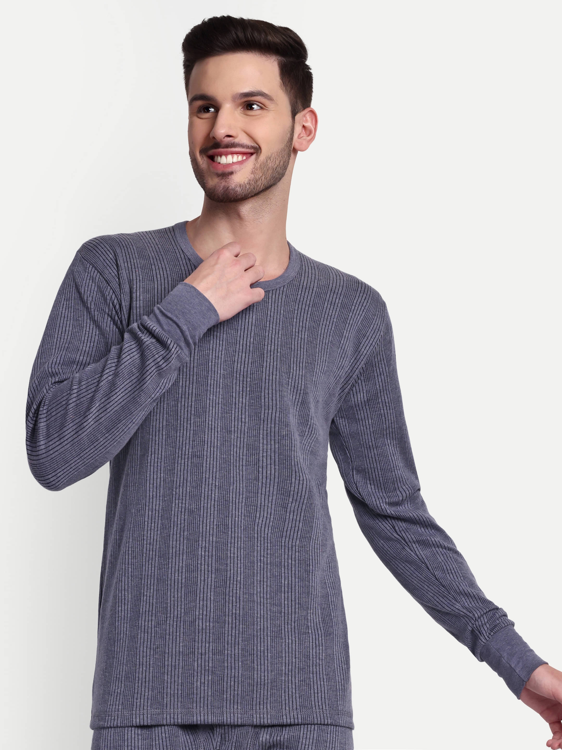     			Zeffit Pack of 1 Cotton Blend Thermal Tops For Men's ( Navy Blue )