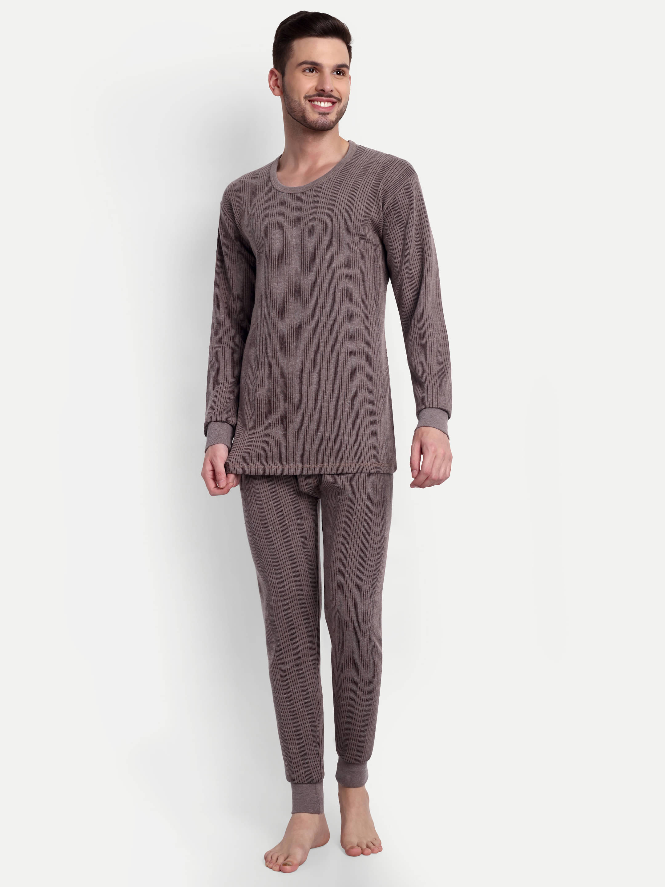 Zeffit Pack of 1 Cotton Blend Thermal Sets For Men's ( Brown ) Zeffit Pack of 1 Cotton Blend Thermal Sets For Men's ( Brown )