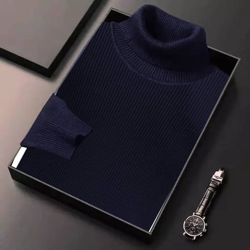     			nikline Woollen High Neck Men's Sweatshirt - Navy Blue ( Pack of 1 )