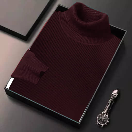 nikline Woollen High Neck Men's Sweatshirt - Maroon ( Pack of 1 )
