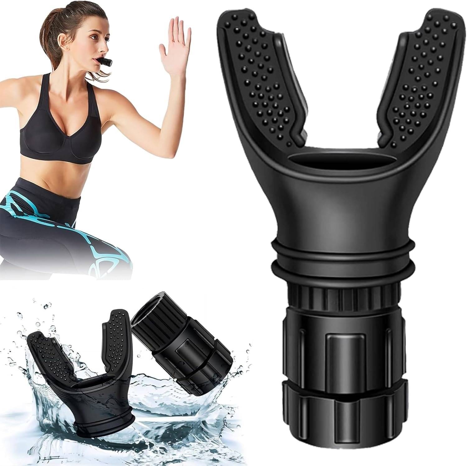     			Breathing Trainer Exercise Device-Compact Pure Silicone Lung Exerciser Device, Respiratory Muscle Trainer, Lung Expander, Breathing Enhancer, Ideal & Adjustable For All, Easy To Clean