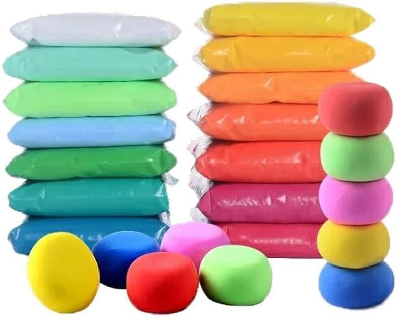     			ECLET (Pack of 12) Air Dry Clay, Colorful Children Soft Clay, Creative Art Crafts, Gifts for Kids-Multi Color. Non-Toxic Modeling Magic Fluffy Foam Bouncing Clay Putty Kit for Kids with Tools .138