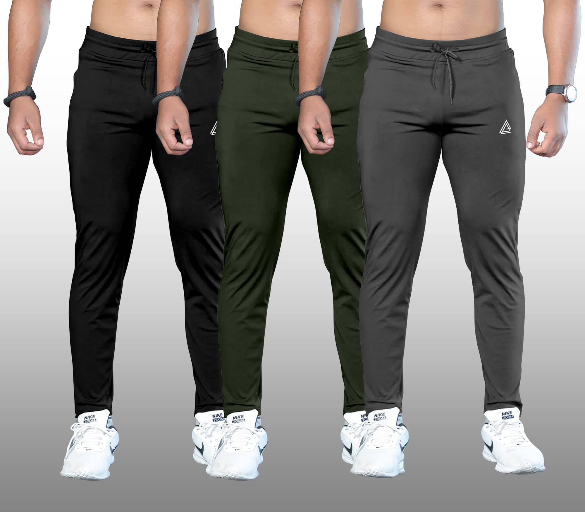 FTX Navy Blue Lycra Men's Trackpants ( Pack of 3 ) - Track Pants | Buy online on ZillyBuy