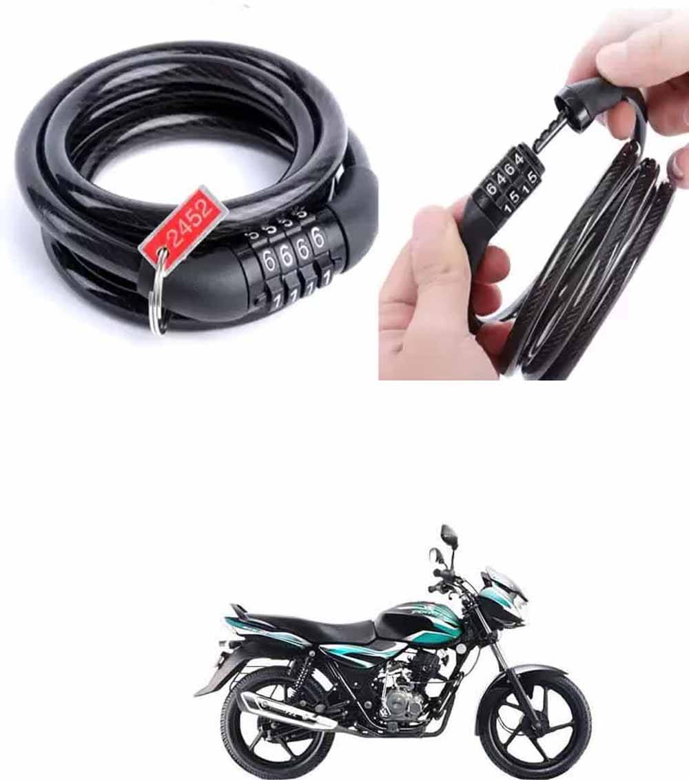Genric Black Cable Type Helmet Lock - Resettable Number Lock Genric Black Cable Type Helmet Lock - Resettable Number Lock