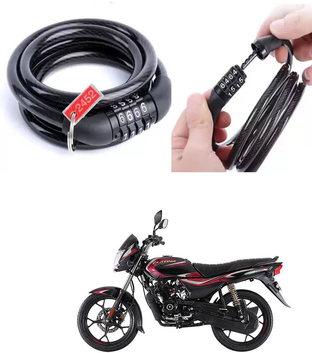 Genric Black Cable Type Helmet Lock - Resettable Number Lock Genric Black Cable Type Helmet Lock - Resettable Number Lock