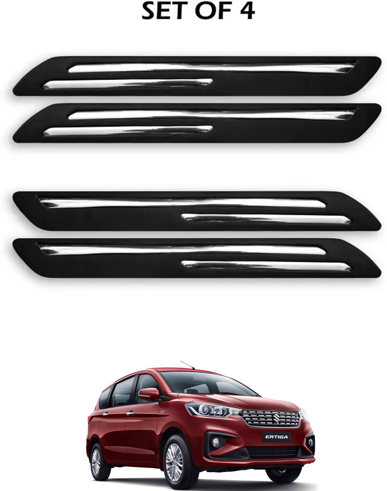 JVG Double Chrome Bumper Protection Guard (Pack Of 4) For Maruti Suzuki Ertiga JVG Double Chrome Bumper Protection Guard (Pack Of 4) For Maruti Suzuki Ertiga