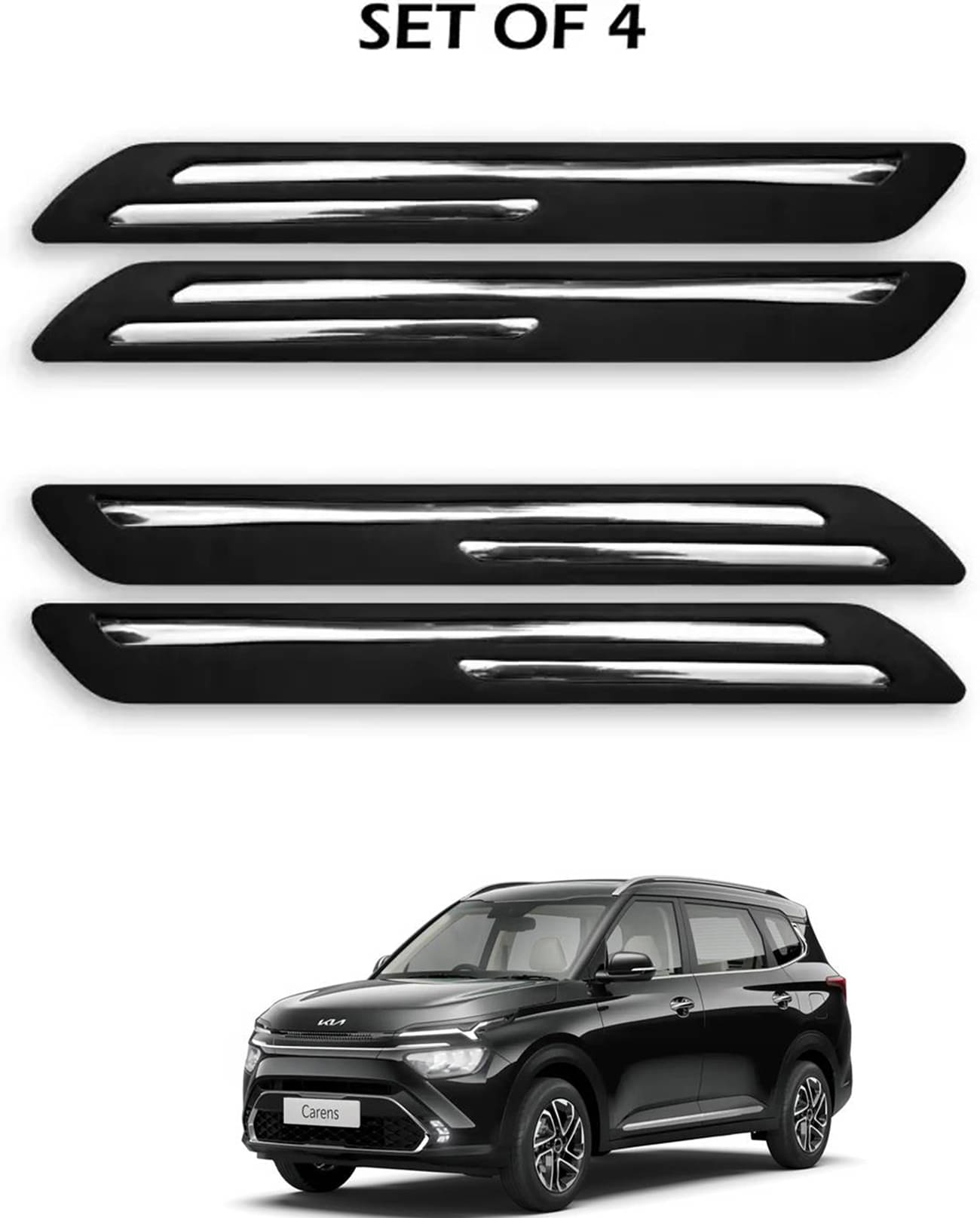     			JVG Double Chrome Bumper Protection Guard (Pack Of 4) For Kia Carens