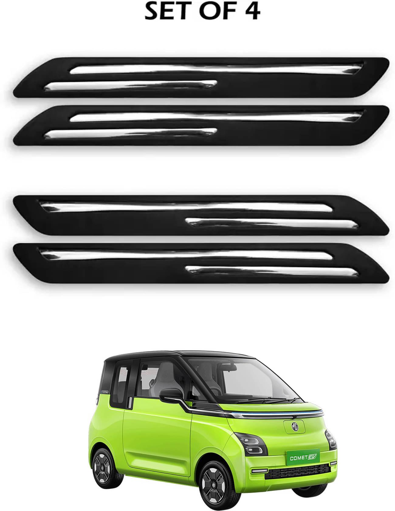     			JVG Double Chrome Bumper Protection Guard (Pack Of 4) For Honda Comet