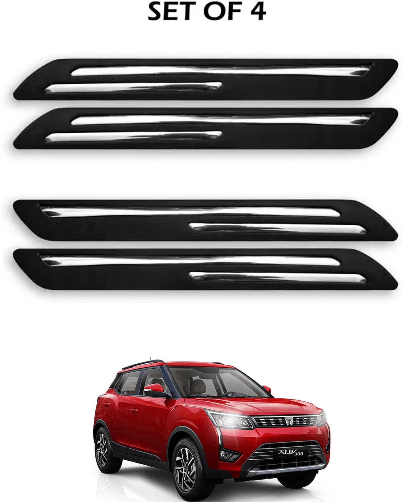     			JVG Double Chrome Bumper Protection Guard (Pack Of 4) For Mahindra XUV 300