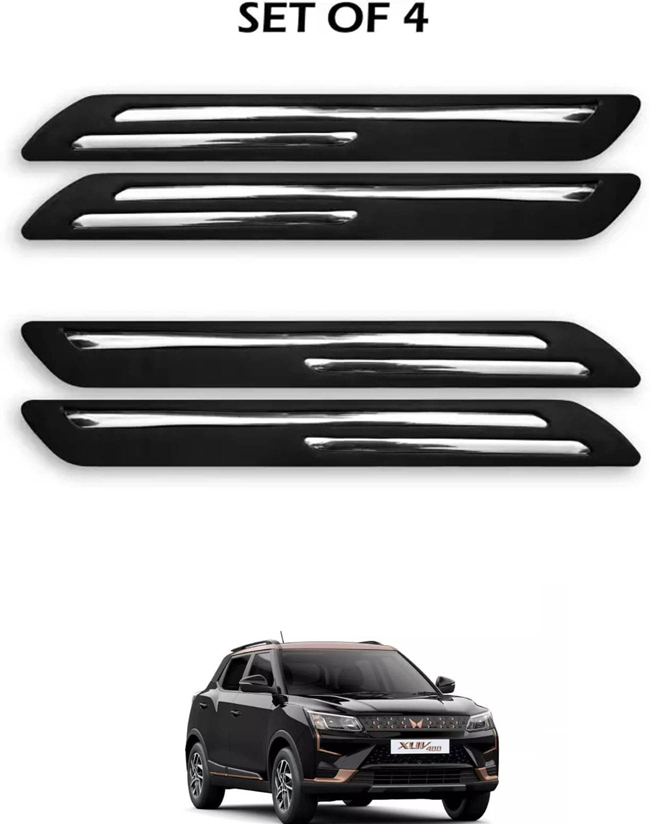     			JVG Double Chrome Bumper Protection Guard (Pack Of 4) For Mahindra XUV400