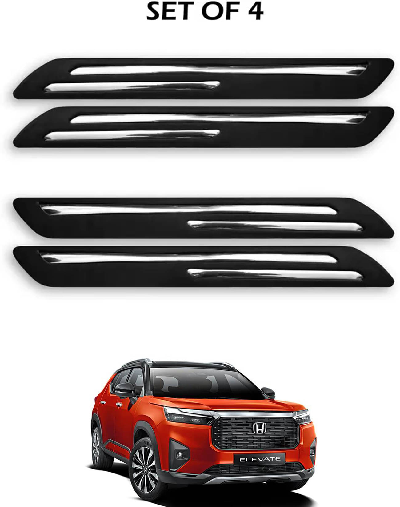     			JVG Double Chrome Bumper Protection Guard (Pack Of 4) For Honda Elevate