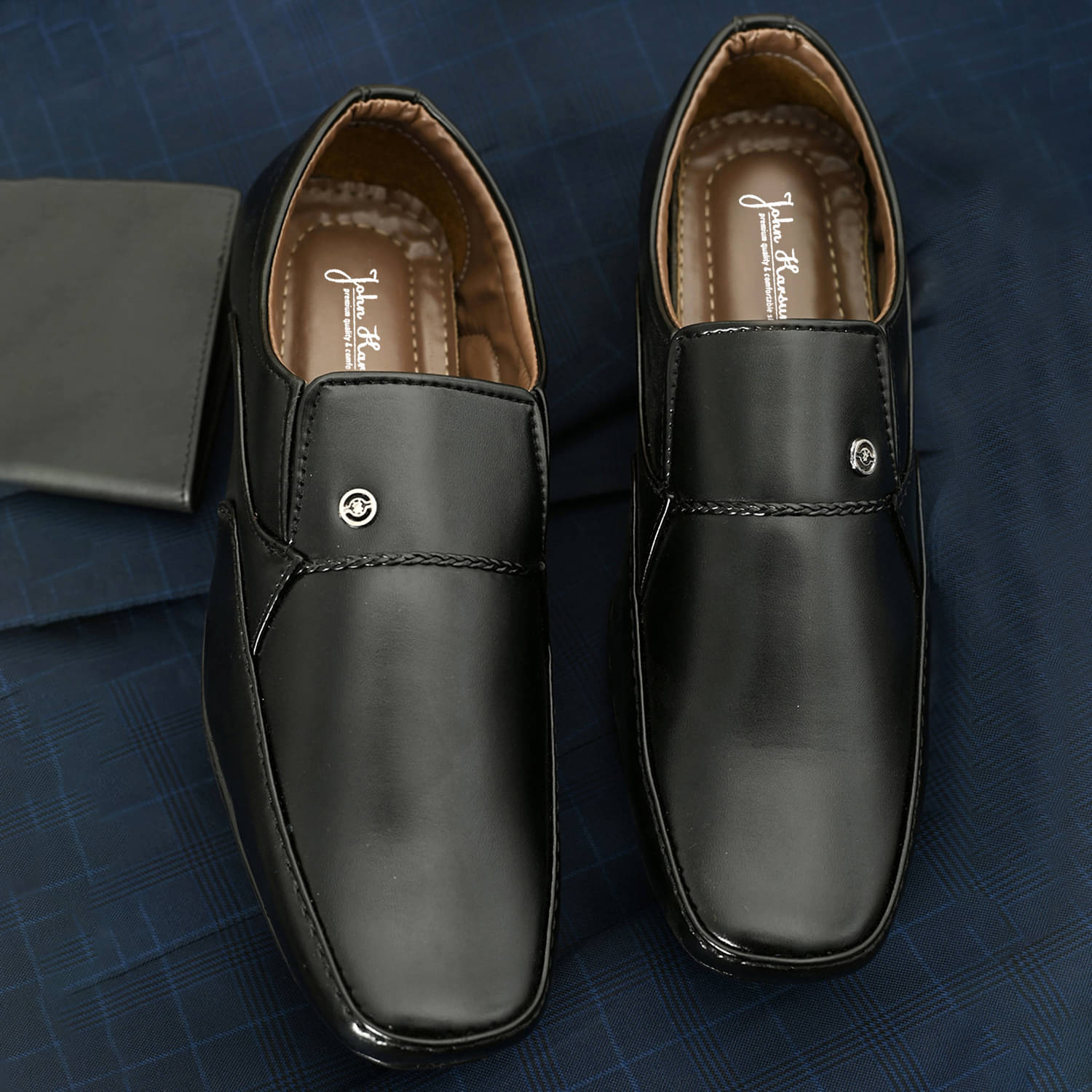John Karsun Black Men's Slip On Formal Shoes John Karsun Black Men's Slip On Formal Shoes