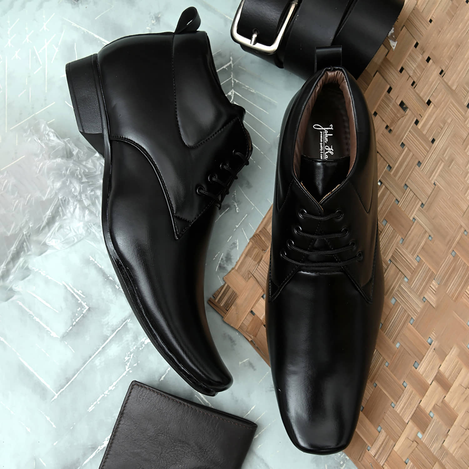 John Karsun Black Men's Derby Formal Shoes - Formal Shoes | Buy online on ZillyBuy
