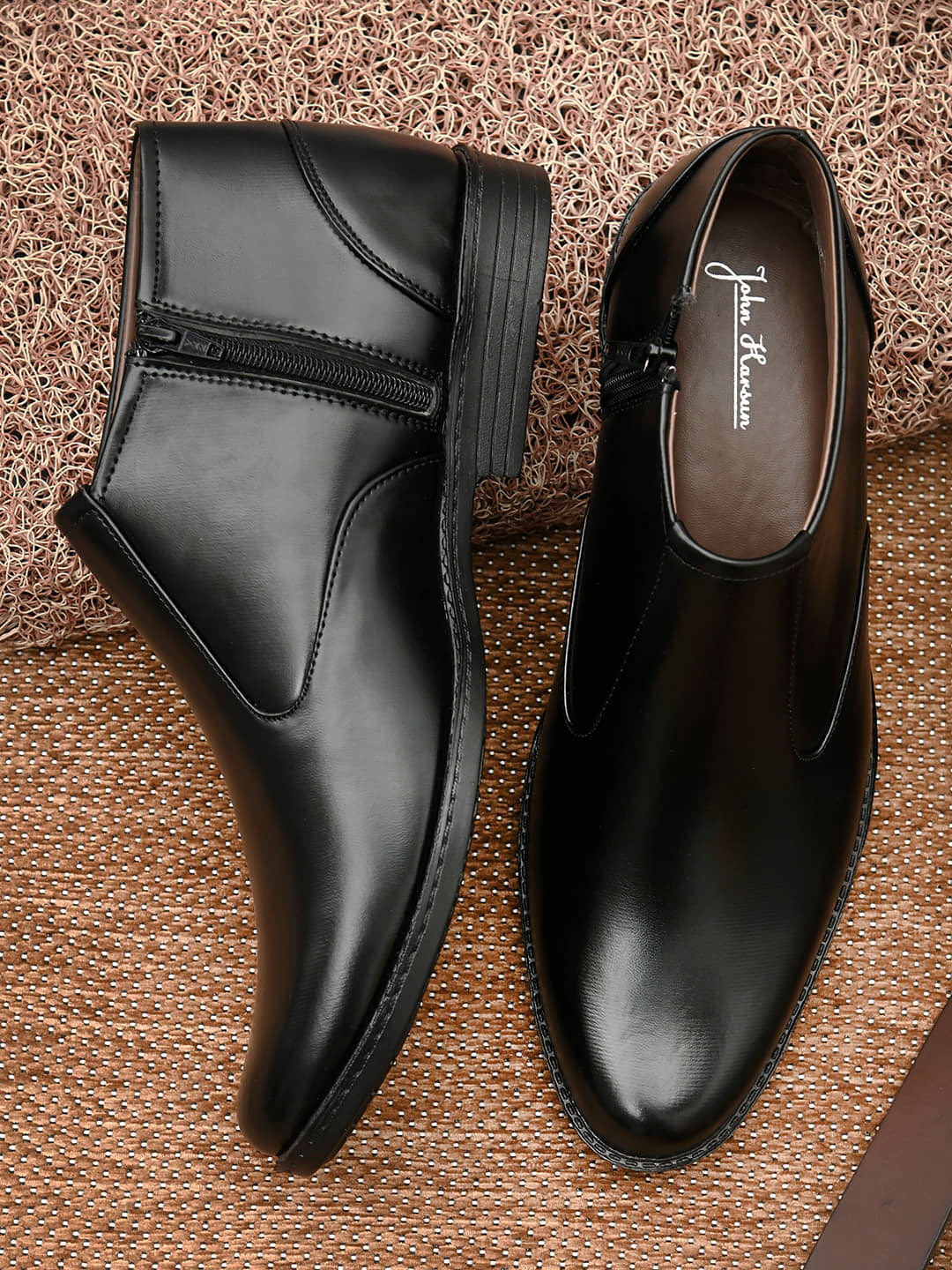 John Karsun Black Men's Slip On Formal Shoes - Formal Shoes | Buy online on ZillyBuy